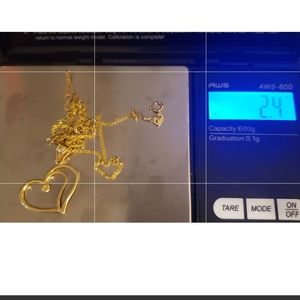 18k Saudi gold heart necklace